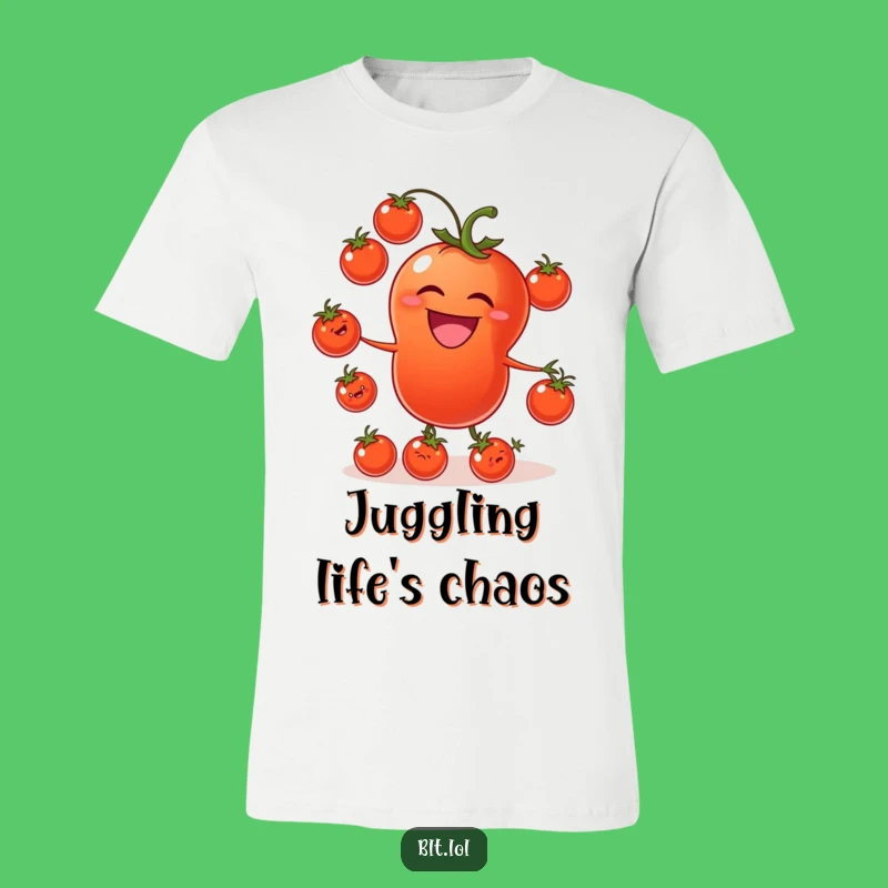 Funny Tomato Juggling T-Shirt: Whimsical Veggie Tee for Gardeners