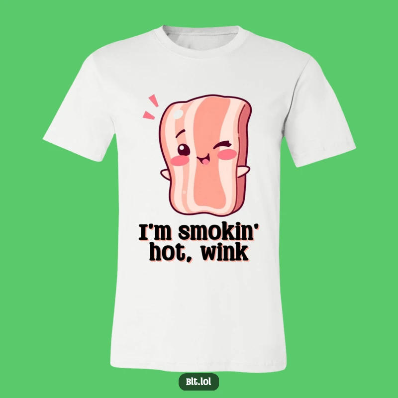 Funny Winking Bacon T-Shirt - Sizzling Breakfast Wear for Playful People