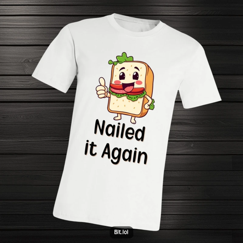 Funny Thumbs Up BLT Sandwich T-Shirt, a sandwich character giving a big thumbs up, positive and enthusiastic, perfect gift.