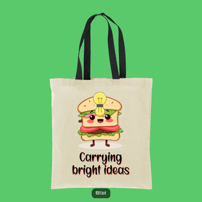 Funny Inspired BLT Sandwich Tote Bag - Carry Your Brilliant Ideas