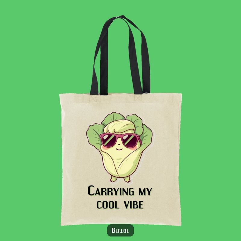 Funny Chilling Lettuce Sunglasses Tote Bag - Stylish Veggie Gift for Everyday Cool