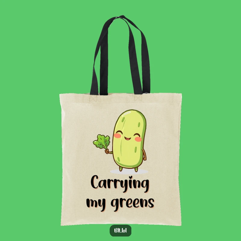 Funny Pickle Tote Bag - Chic & Hilarious Anthropomorphic Veggie Carryall Gift