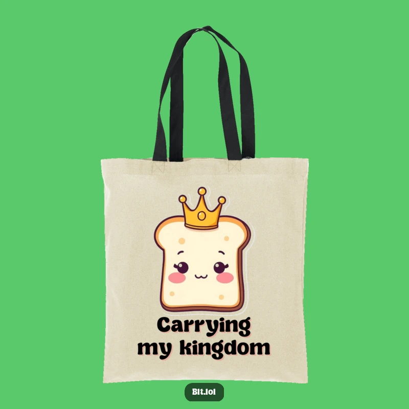Funny Royal Bread Slice Tote Bag - Regal Carb Accessory for Everyday Rulers