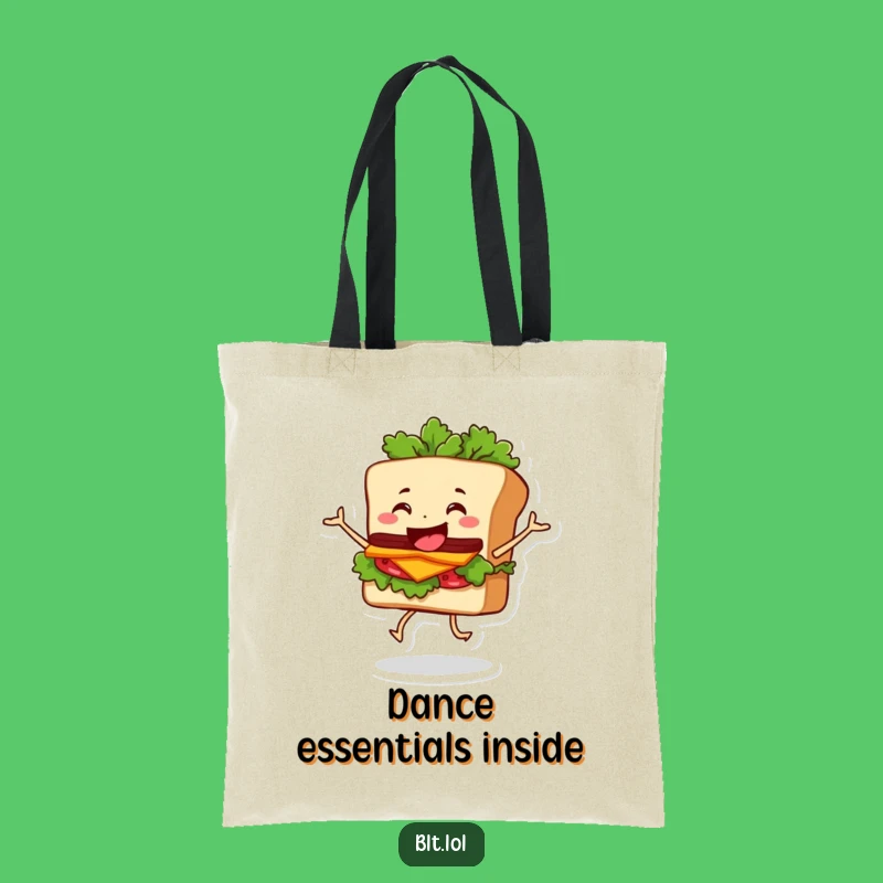 Funny Dancing BLT Sandwich Tote Bag: Wobbly Lettuce Eco-Friendly Funny Gift
