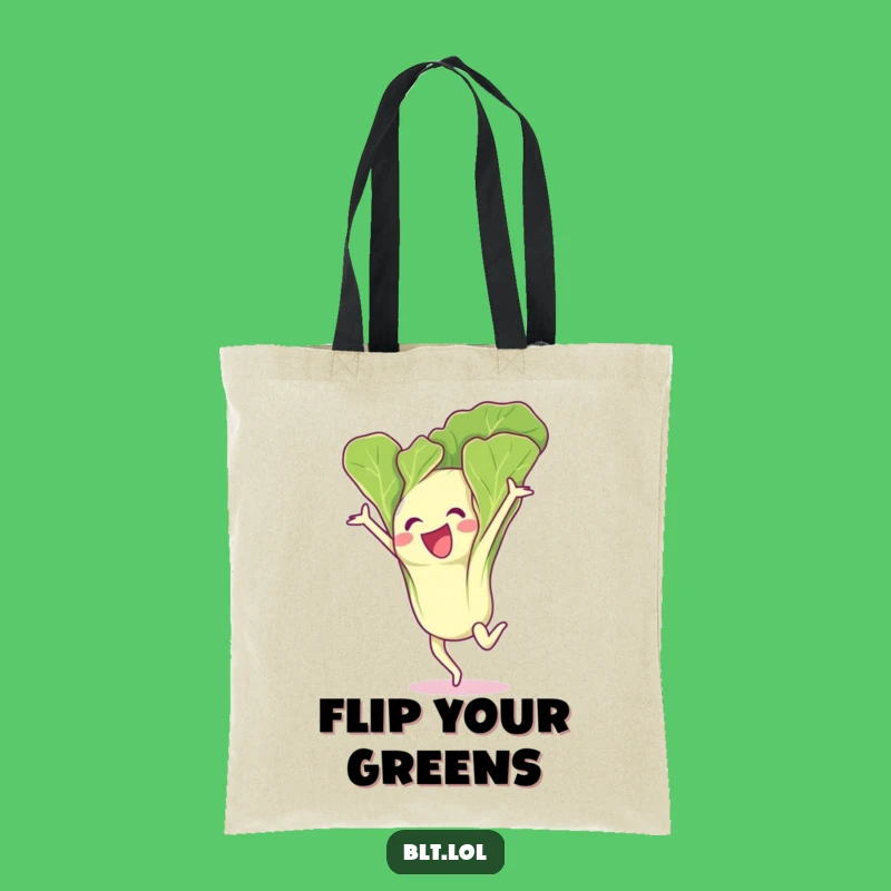 Funny Excited Lettuce Leaf Gymnastics Flip Tote Bag - Carry Your Energy