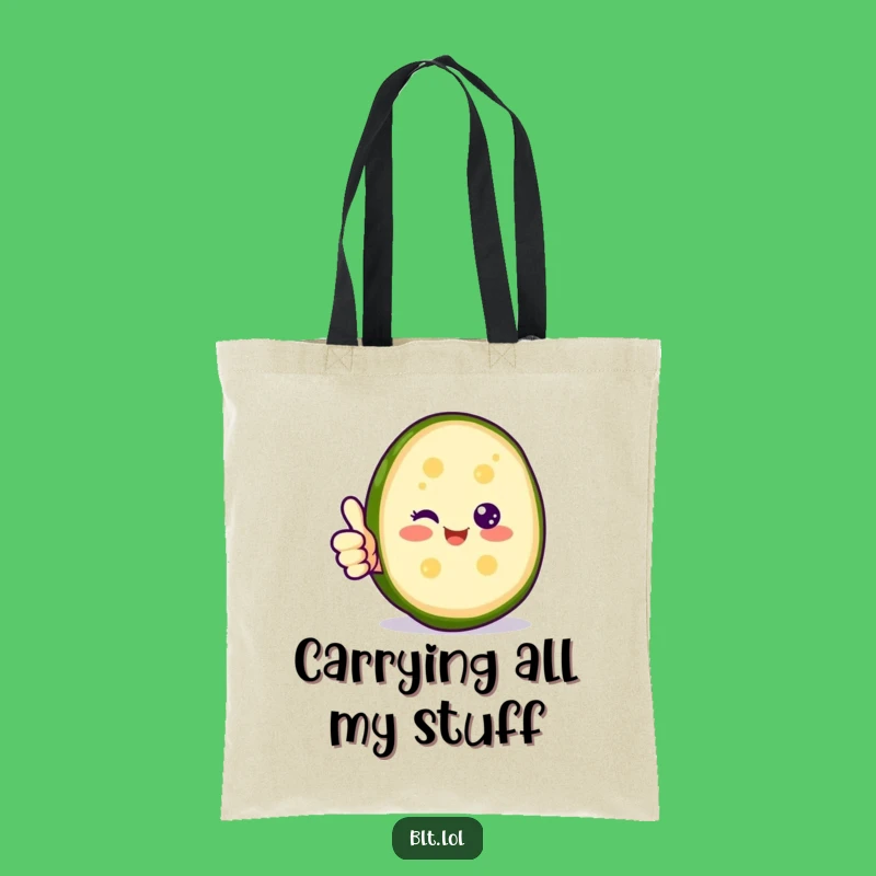 Funny Happy Pickle Thumbs Up Tote Bag - Positive Carry-All Gift