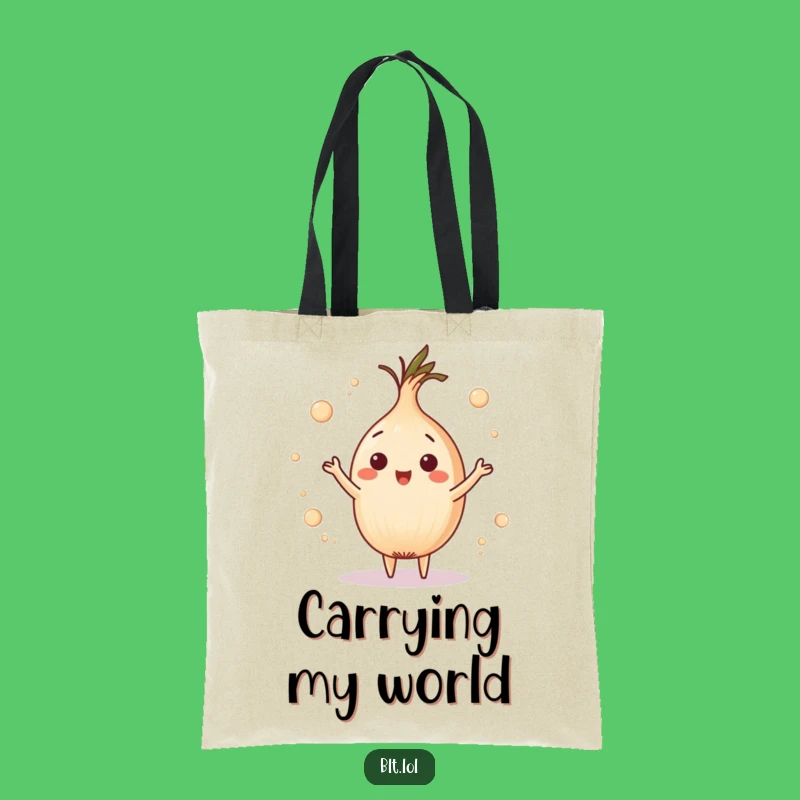 Funny Onion Ring Juggling Tote Bag - Playful Carry-All Gift