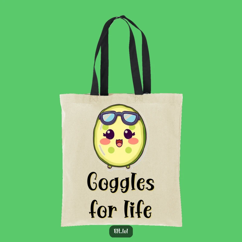 Funny Surprised Pickle Slice Goggles Tote Bag - Carry Your Shock in Style