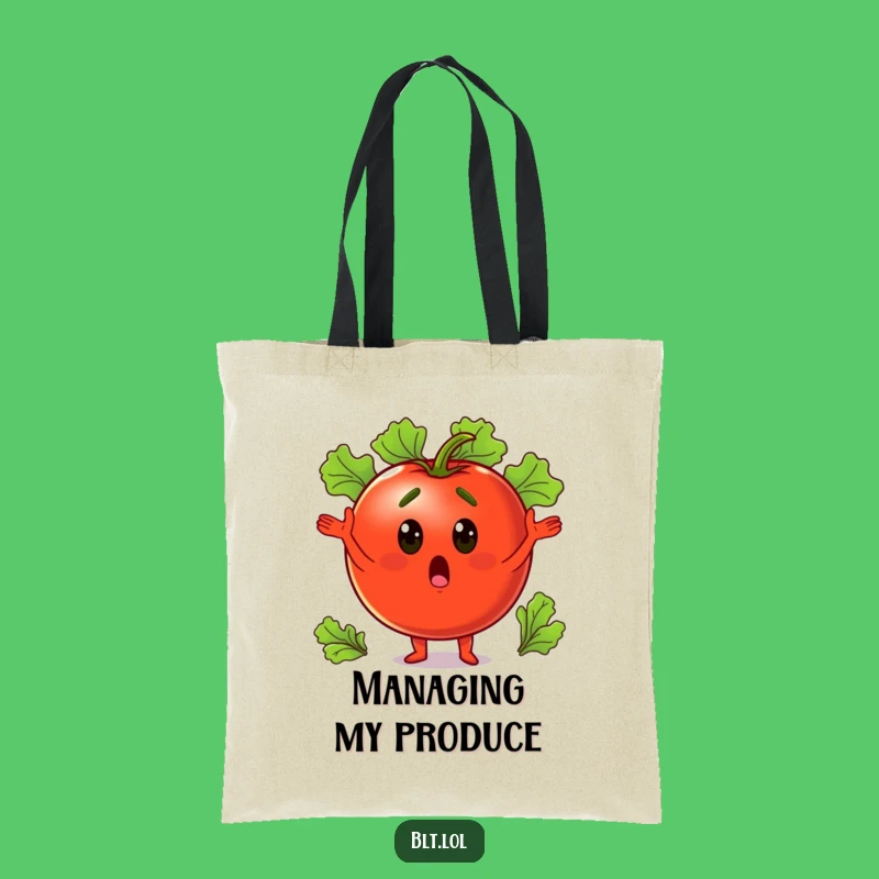 Funny Tomato Juggling Tote Bag: Carry Your Greens with Veggie Humor & Gift Ideas