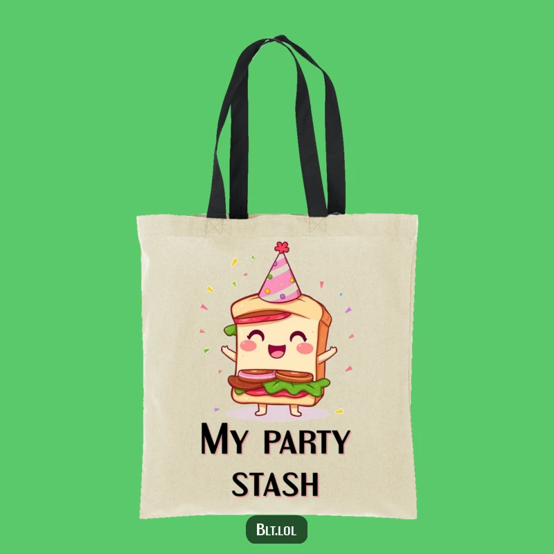 Funny Party BLT Sandwich Tote Bag: Confetti Art, Great Gift